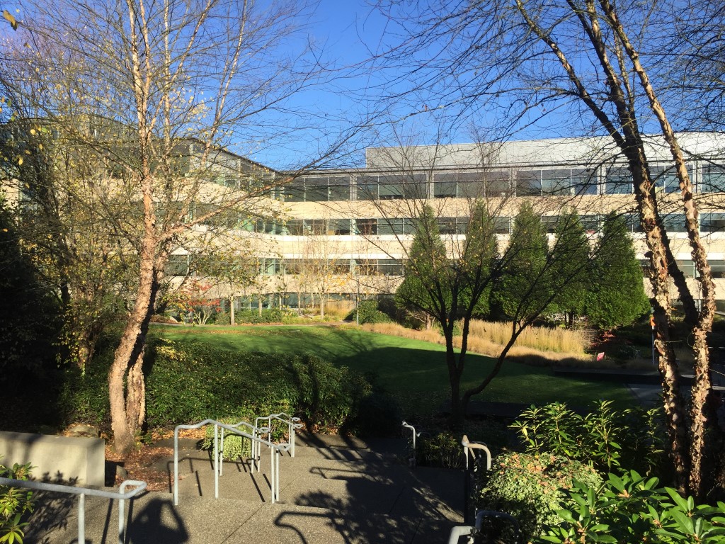 Uno de los edificios del campus de Microsoft en Redmond, WA